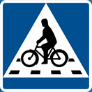 B8, märke vid cykelöverfart