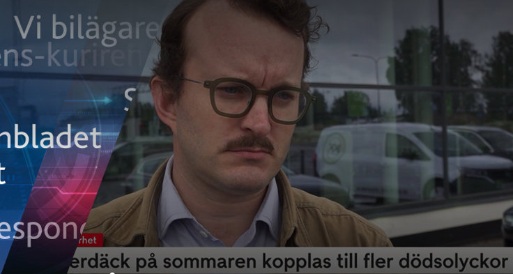 M Sveriges trafiksäkerhetsexpert Jacob Sidenvall om risken att använda vinterdäck på sommaren 31 augusti 2026.