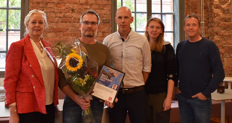 Från vänster: Caroline Drabe (M Sverige), Andreas Seiler (SLU) samt Mattias Olsson, Carolin Berndt och Henrik Wahlman på Enviroplanning.