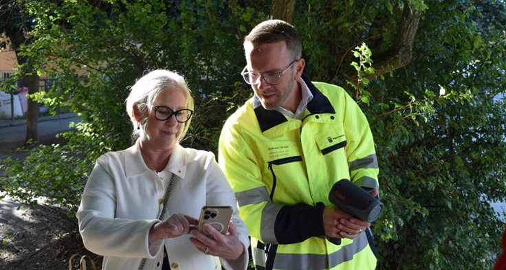 Riksförbundet M Sverige vd Heléne Lilja och infrastrukturminister Andreas Carlsson.