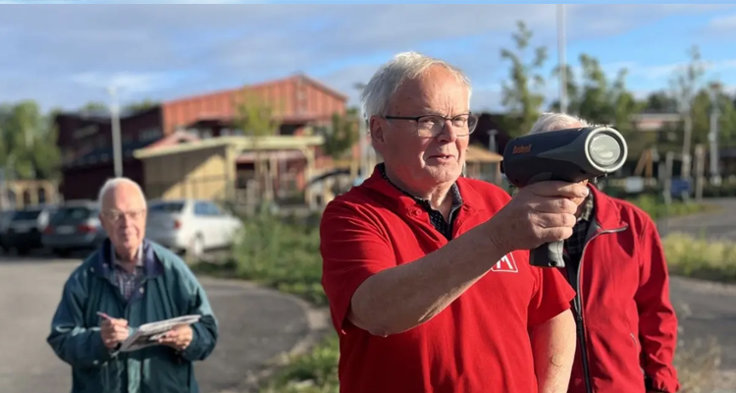 Klubbens ordförande Stefan Kembe var ute och gjorde flera mätningar.