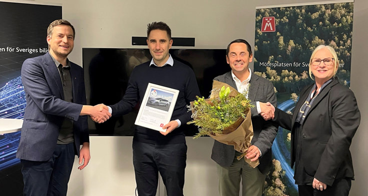 Carl-Erik Stjernvall, M Sverige, Fredrik Kull och Christian Hallin, Toyota Sweden AB, Heléne Lilja, M Sverige.