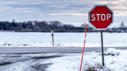 Stoppskylt banner