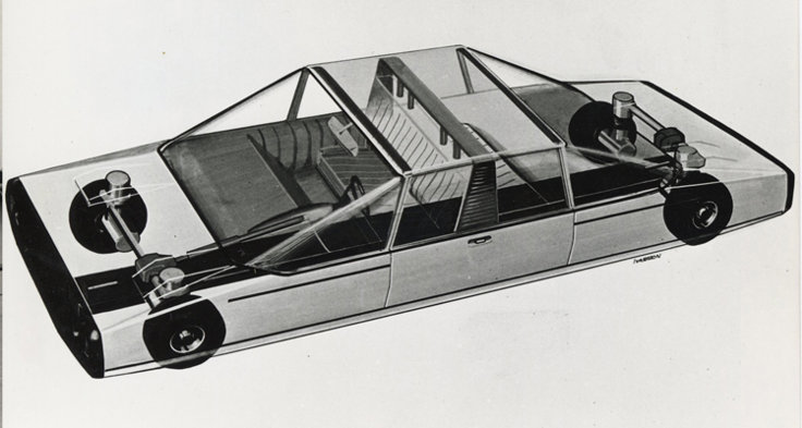 Hur trodde man 1973 att framtidens bil skulle se ut?. Illustratör: Ivarsson, Värilds