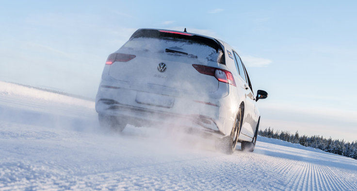 Testkörning på snö.
