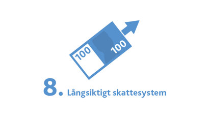 M Sveriges 9 punkter för framtiden 8 Långsiktigt skattesystem