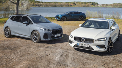 M Sverige Test BMW 230E Xdrive Active Tourer Peugeot 408 Plug In Hybrid 225 Och Volvo V60 Recharge T6 AWD 410