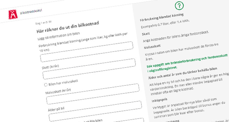 M Sveriges bilkostnadskalkyl