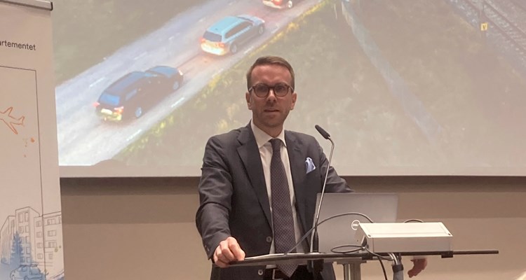 Infrastrukturminister Andreas Carlson (KD) inledningstalade på remissmötet om Trafikverkets inriktningsunderlag för Nationell plan.