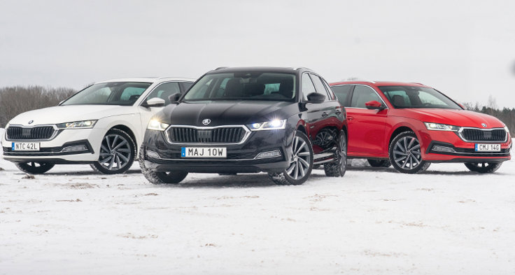 M Sverige Testar Octavia Combi TGI G Tec IV Och TDI 150 DSG Front