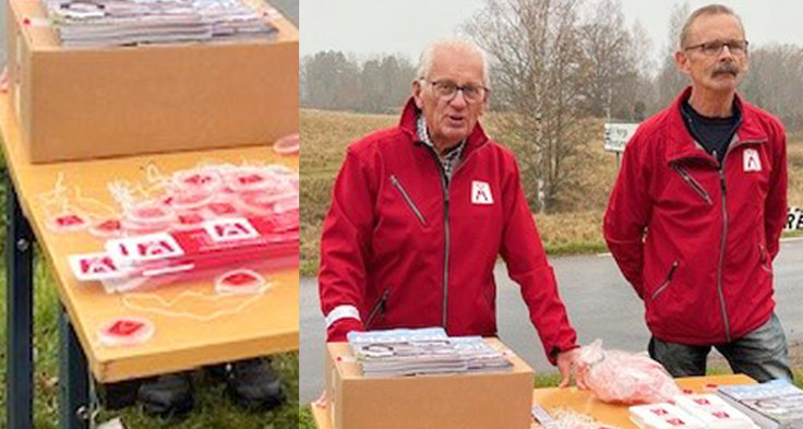 26 oktober 2024: Sven Milered och Lars Karlsson på plats under viltvarningskampanjen.