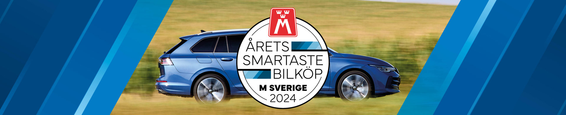 M Sverige Utnämner Volkswagen Golf Sportscombi   Årets Smartaste Bilköp 2024 Banner