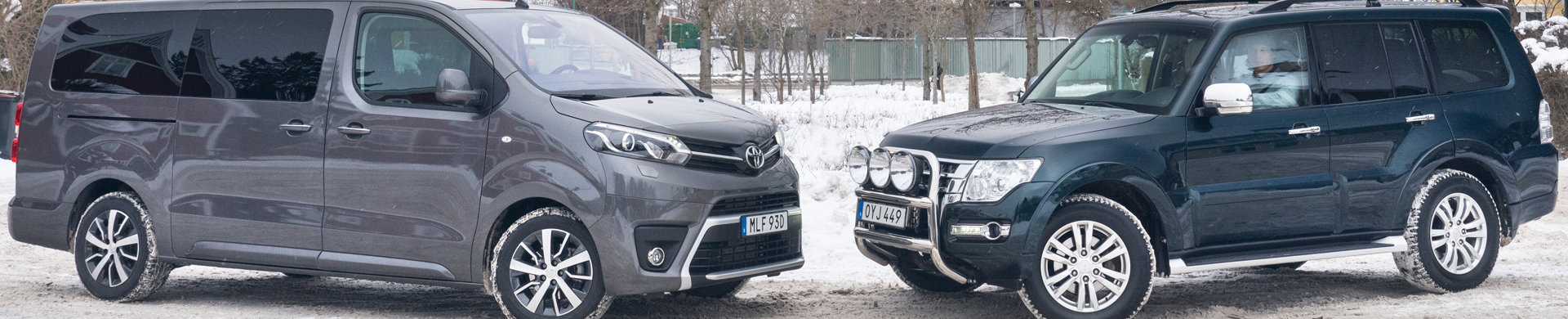 M Sverige Testar Mitsubishi Pajero 3.2 Di D Vs Toyota Proace Verso 2.0 Diesel Banner