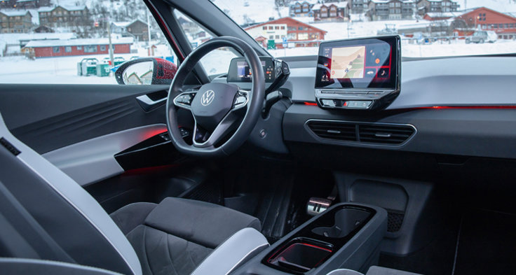 M Sverige Testar Elbilar På Vintern Volkswagen ID.3 Pro Performance Infotainment