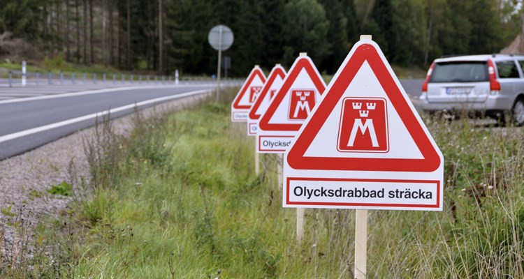 Olycksdrabbad vägsträcka: Riksväg 35 mellan Gamleby och Åtvidaberg/Linköping