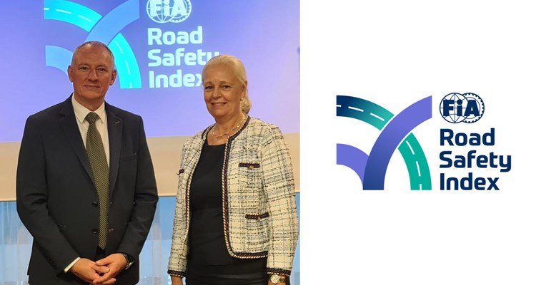 Jacob Bangsgaard, generalsekreterare för mobilitet och turism, FIA och Caroline Drabe, vd Riksförbundet M Sverige vid Vision Zero Conference i Stockholm 26 juni 2023.