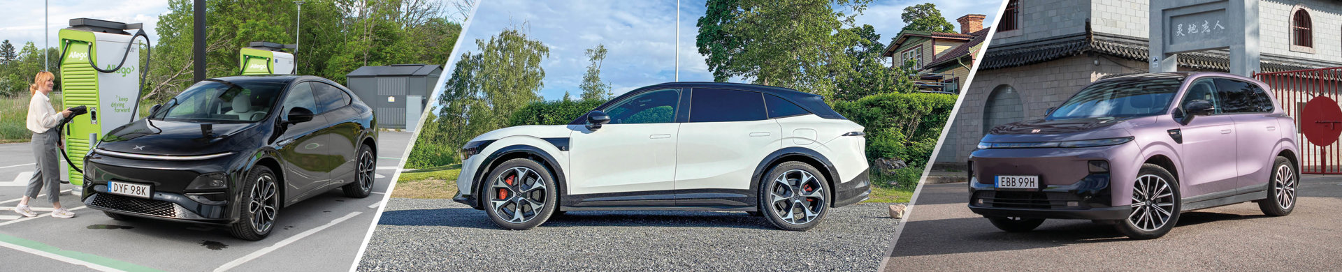 M Sverige testar  de  kinesiska elbilarna Xpeng G6, Zeekr 7X och Leapmotor B10.